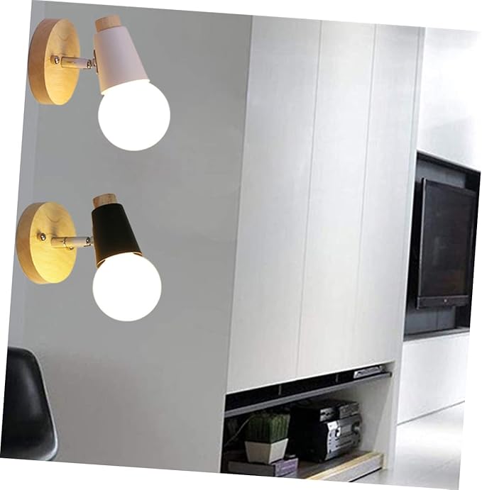 Minimalist Black Light Wall Light Fixture E27 Socket Wall Sconce Loft Lighting for Headboard Bathroom Decor