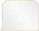 Modern Large Wall Mirror, Modern Mantel Minimalist Home Decor, Brushed Gold Metal Framed Arched Mirror for Living Room, Bedroom, Fireplace, Mantle, Entryway, Bathroom, 36