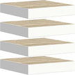 Floating Wall Shelf Set of 4, Modern Oak and White Honeycomb MDF with Metal Frame for Living Room Office Storage Display