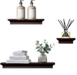 AHDECOR Modern Storage Floating Shelves, Perfect for Enhancing Decor and Organization in Any Room, Espresso Brown, Set of 3