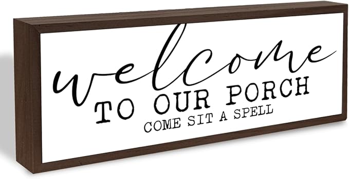 Welcome to Our Porch Sign, Farmhouse Wood Signs, Front Door Decoration for Home Farmhouse Cottage, Entryway Decors, Decorative Wooden Table Sign, Wall Decors Art, Housewarming Decoration