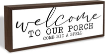 Welcome to Our Porch Sign, Farmhouse Wood Signs, Front Door Decoration for Home Farmhouse Cottage, Entryway Decors, Decorative Wooden Table Sign, Wall Decors Art, Housewarming Decoration