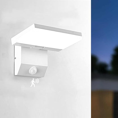 Wired Motion Sensor Outdoor Lights Fixtures LED 18W Modern Exterior Porch Lights Wall Sconce Light for Patio Doorway Garage White Square Cool White 6000K