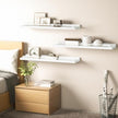 22 inches Long Floating Shelves, Bathroom Decor Shelves Over Toilet, Farmhouse Wall Shelves for Living Room, Bedroom, Picture Frames, Plants, Kitchen, Set of 3 (White)