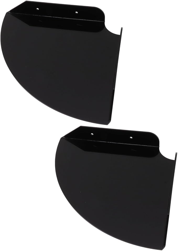 Health Gear Acrylic Wall Mount Floating Corner Shelves 2pcs Quarter Round Shower Shelf, Sturdy Wall Storage Display Organizer for Bathroom Kitchen Bedroom Living Room 1.2 x 8.3 x 8.3in (Black)