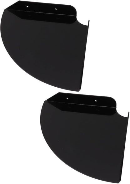 Health Gear Acrylic Wall Mount Floating Corner Shelves 2pcs Quarter Round Shower Shelf, Sturdy Wall Storage Display Organizer for Bathroom Kitchen Bedroom Living Room 1.2 x 8.3 x 8.3in (Black)