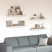 Wall Shelf Set of 4 Oak and White Honeycomb MDF Metal Floating Shelves 31.5 Inch Long Modern Display Storage for Home Office