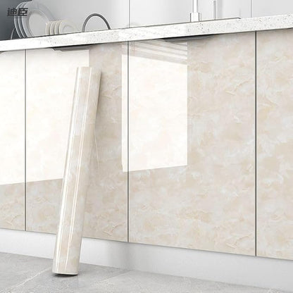 Yancorp 32.8ft Cream White Contact Paper Removable Wallpaper Peel and Stick Countertops Waterproof Marble Wallpaper Self-Adhesive Peel and Stick Backsplash for Cabinets Kitchen