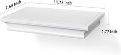 AHDECOR White Floating Shelves Wall Mounted, Deeper Wall Storage Shelf for Home Décor, Super Sturdy, Easy to Install, 12” Wide, 7.75” Deep