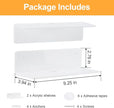 9 Inch Acrylic Floating Shelf No Drill Adhesive Wall Shelf Set of 2 for Funko Pop Storage, Floating Shelves Damage-Free Expand Wall Space for Living Room, Bathroom, Gaming Room, Office - White