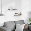 Gray MDF Floating Frame Ledge Shelf Set of 2, Modern U-Shaped Wall Mounted Shelves for Displaying Photos Artwork Decor, Minimalist Design with Hardware Included, Compact Size