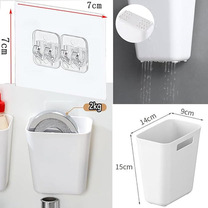 4 Piece Kitchen Cabinet Door Storage Box,Self Adhesive Wall Mounted Storage Box,Wardrobe/Bathroom/Refrigerator Small Items Organizer