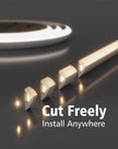 Hardwired LED Cabinet Lighting Strip -UL Listed 24V Flexible Under Shelf Light with Adhesive Backing, 4000K Neutral White 810LM/M LED Strip for Closet, Pantry,72in/6ft，Power adapter not included