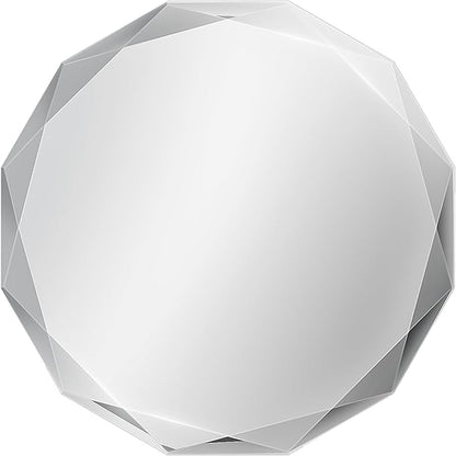 Suidia Bathroom Mirror, 24"x 24" Wall Mirror, Frameless Bathroom Mirror with Beveled Edge for Bedroom, Living Room, Entryway, Hallway, Round Shape