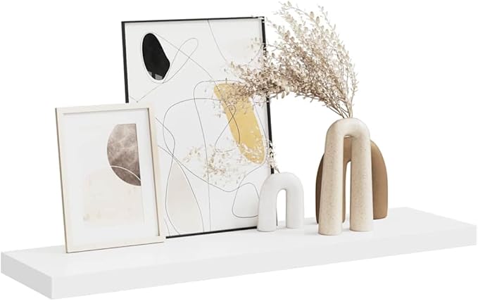 White Honeycomb Floating Wall Shelf 4-Piece Set, Modern MDF Storage with High-Gloss Finish, Easy Installation for Living Room Bedroom Office Decor