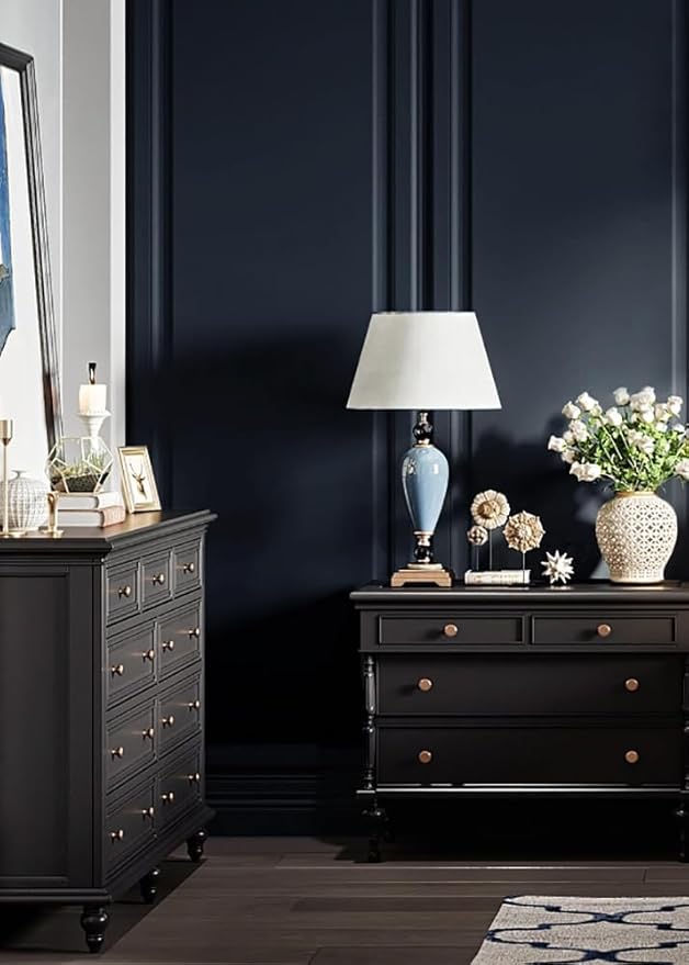 Safiyya Peel and Stick Wallpaper Dark Blue Contact Paper Solid Color Decorative Self Adhesive Removable Wallpaper Modern Contact Paper for Wall Vinyl Roll 118