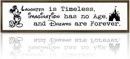 Inspirational Wooden Sign, Hanging Framed Wood Signs, Decorative Wooden Box Sign, Rustic Tabletop Decor, Motivational Home Office Classroom Decor, I Work So We can Go to Disney Signs