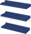 Floating Shelves, Bathroom Decor Shelves Over Toilet, Farmhouse Wall Shelves for Living Room, Bedroom, Picture Frames, Plants, Kitchen, Set of 3 (Dark Blue)