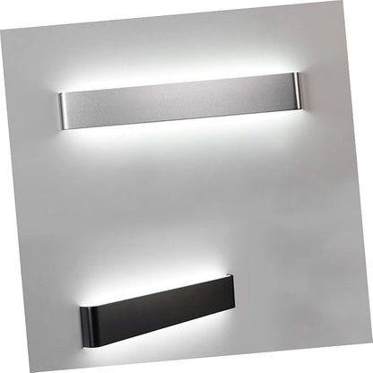 18w Creative Modern Minimalist Led Wall Lamp Brushed Silver Light Fixture for Bedroom Hallway Bathroom Eye Protection Soft Light Easy Installation