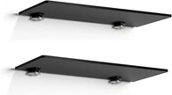 iobiotio Small Shelves, Mini Acrylic Floating Shelf, Display Ledge Plastic Wall Shelves for Figures Plants Accessory, 12 x 4 inch Floating Shelf, Black, 2 Pcs