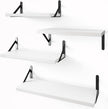 YGEOMER Floating Shelves for Wall, Different Sizes White Wall Shelves for Living Room, Bathroom, Bedroom, Kitchen, Home Decor (Set of 4)