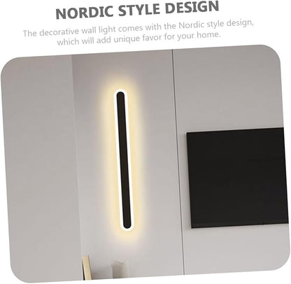 Minimalist Black Frame LED Wall Light Warm Glow Modern Bedside Lamp for Bedroom Living Staircase Backdrop Decorative Indoor Wall Sconce