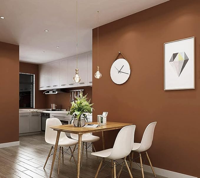 Safiyya Peel and Stick Wallpaper Dark Orange Contact Paper 393
