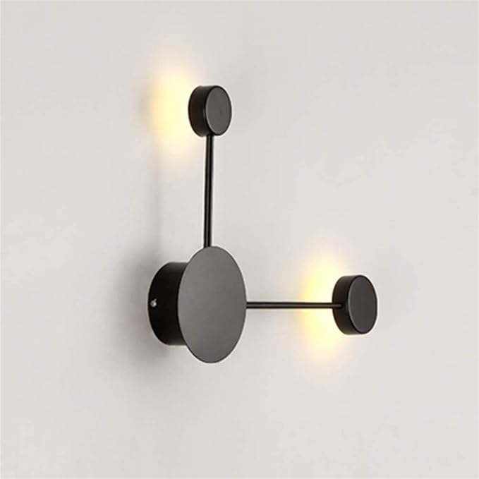 LED Wall Sconce Mid-Century Wall Lamp Lighting Fixture Black Finish丨Acrylic Indoor Modern Wash Wall Spot Light丨Wall Mount Lamps for Living Room Bedroom Hallway Home Room Decor (2 Light3000K)