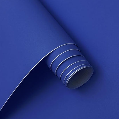 Blue Peel and Stick Wallpaper - 15.7" x 787" Blue Contact Paper, Waterproof, Self-Adhesive, Removable, Easy to Clean Vinyl Film for Wallcovering, Furniture, Countertop