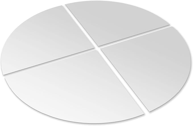 Americanflat Adhesive Mirror Tiles - Set of 4 Quarters Circle Mirrors for Wall and Home Decor - Peel and Stick Mirrors - Modern Glass Mirror for Bathroom, Bedroom, Living Room