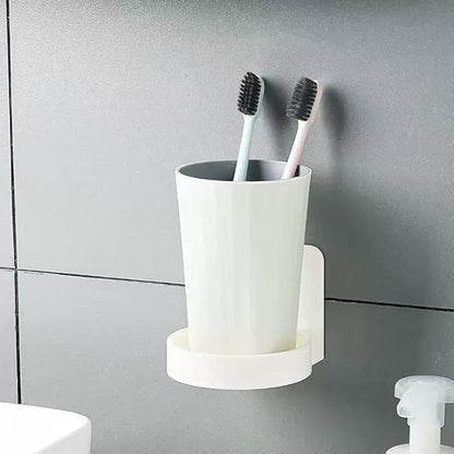 2PCS Adhesive Plastic Round Floating Wall Shelf, Wall Mounted Cup Holder Shower Organizer Bottle Racks