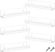Blulu 6 Packs 14 Inch Acrylic Floating Bookshelf, Wall Mounted Shelf, Ledge Book Shelf for Living Room, Office, Bedroom, Bathroom, Kitchen