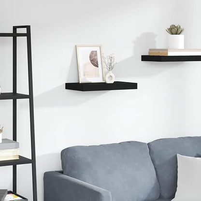 Black Honeycomb Floating Wall Shelf 15.7 Inch, Modern MDF and Metal Wall Mounted Shelf for Home Decor, Sturdy Storage Organizer