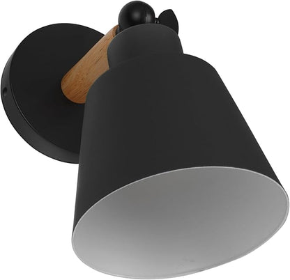 Nordic Modern Wall Light Decor Elegant Black Wood Bedroom Sconce Simple Chic Hanging Lamp for Corridor Balcony and Living Room Minimalist Nordic Style Lighting
