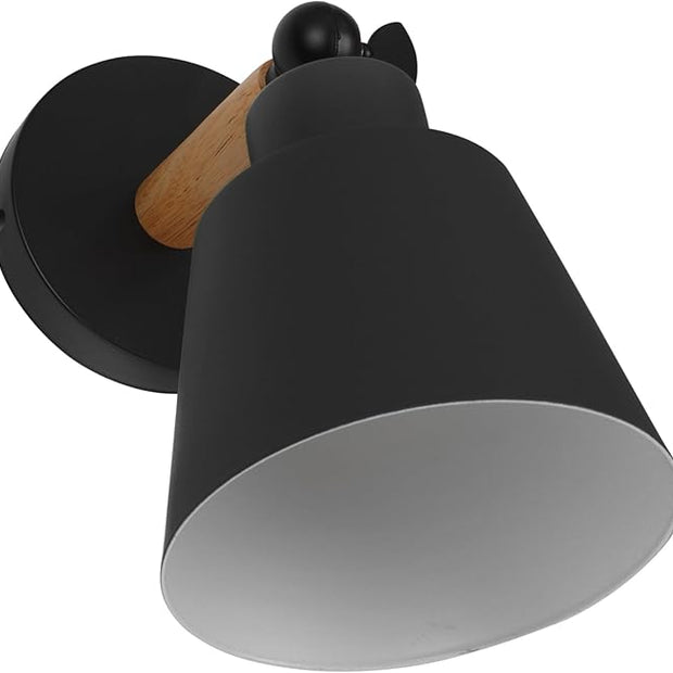 Nordic Modern Wall Light Decor Elegant Black Wood Bedroom Sconce Simple Chic Hanging Lamp for Corridor Balcony and Living Room Minimalist Nordic Style Lighting