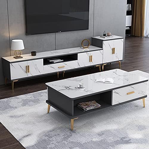Glossy Marble Paper Granite Gray/White Wallpaper Peel and Stick Wallpaper Self Adhesive Removable Wallpapers 15.8″ ×197″ Waterproof Countertop Paper for Cabinet Countertop Furniture Kitchen Viny Film