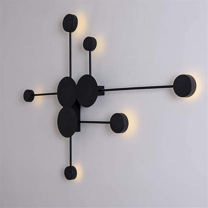 LED Wall Sconce Mid-Century Wall Lamp Lighting Fixture Black Finish丨Acrylic Indoor Modern Wash Wall Spot Light丨Wall Mount Lamps for Living Room Bedroom Hallway Home Room Decor (6 Light3000K)