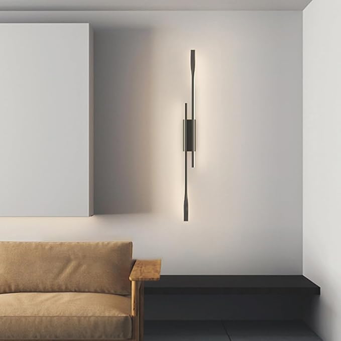 Modern Corner LED Wall Lamp Minimalist Indoor Light Long Strip Linear Light Hardwired Hallway Wall Sconce Dimmable Lighting Fixture for Bedroom Kitchen Island Bar Living Room Bathroom