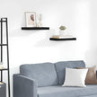 Black Honeycomb MDF Metal Medium Floating Wall Shelves Set of 2 for Home Decor and Storage, Easy Installation with Hardware, Sturdy Support for Books and Display Items