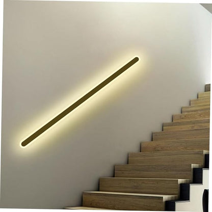 Minimalist Black Frame LED Wall Light Warm Glow Modern Bedside Lamp for Bedroom Living Staircase Backdrop Decorative Indoor Wall Sconce