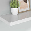 White Honeycomb MDF Floating Wall Shelf with Metal Brackets, Modern Design for Living Room Bedroom Office, Sturdy Storage Solution, Easy Installation and Maintenance,