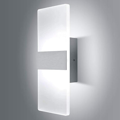 Lightess Modern Wall Sconce Dimmable 12W, Up Down Wall Lights Acrylic LED Wall Lamp for Hallway Bedroom Corridor, Cool White, HS521-1