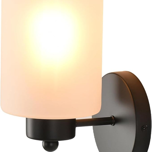 Metal Sconces Wall Lighting with Clear Glass Shade, Bathroom Vanity Light Matte Black Wall Sconce, Modern Wall Light Fixtures
