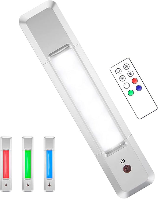 BIGMONAT Under Cabinet Lights with 4 Color Changing,Remote Bar Light Battery |Stick on Counter Shelf Closet Light with Brightness Dimmable and Timer Indoor for Cabinet Closet Kitchen Stair