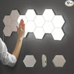 Hexagon Lights, Minimalist White Touch Night Light, Center Touch-Sensitive Wall Panels, Hex Light with USB-Power for Autism, Game Room Decor, Party (12)