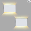 FUDESY LED Wall Sconce, White Plastic Modern Wall Lighting Fixtures, Indoor Outdoor Up and Down Wall Lamp for Living Room Bedroom Hallway Corridors, 3000K, Warm White, 2-Pack