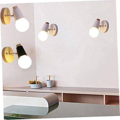 balacoo Minimalist Black Wall Lamp Solid Wood Sconce for Loft Modern Decor Space Saving Indoor Lighting for Bedroom Dining and More No Included