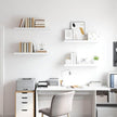 Set of 4 White Floating Wall Shelves, Honeycomb MDF and Metal Frame, 31.5x9.3x1.5 Inches, Modern Invisible Mounting System for Living Room Bedroom Office Storage and Display