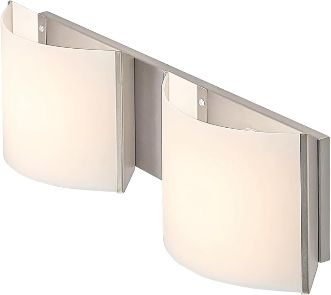 Unique Bathroom Vanity Lights, Over Mirror Light Fixture, 2-Light LED Wall Scones with Premium Arylic Shade for Indoor Bedroom Living Room Stairwell Accent Lighting