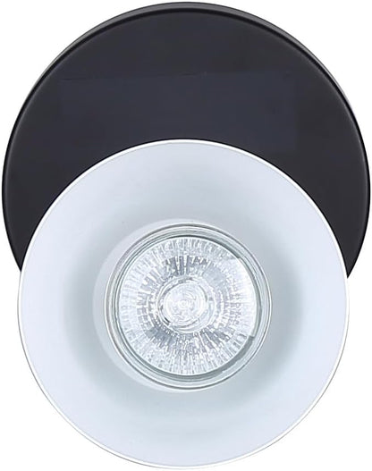 Canarm Radley 1-Light Ceiling or Wall Light, Matte Black and White Metal Shade, Minimalist Design with Adjustable Head, Ideal for Kitchen, Hallway, or Living Room